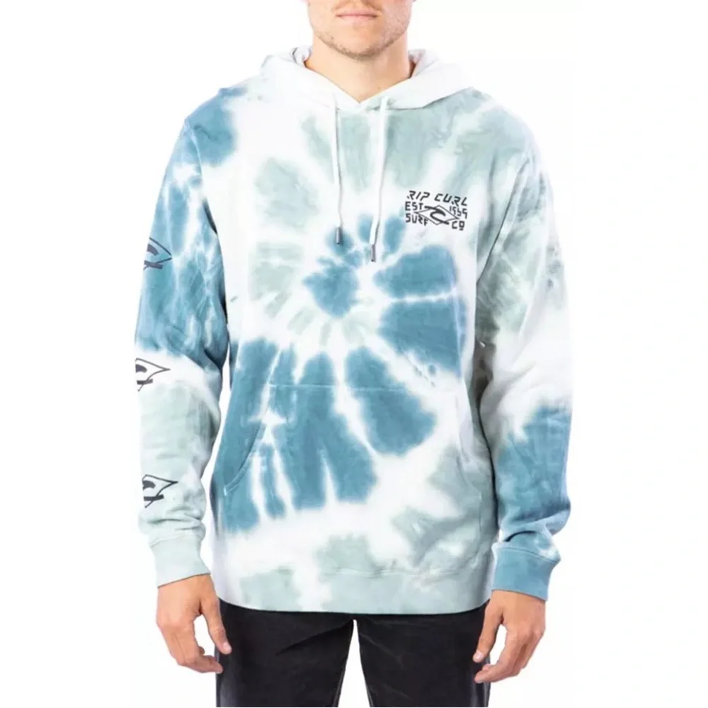 Rip Curl Cloud Tie-Dye Cotton Hoodie in Men’s Blue/White Size Large - Picture 2 of 10